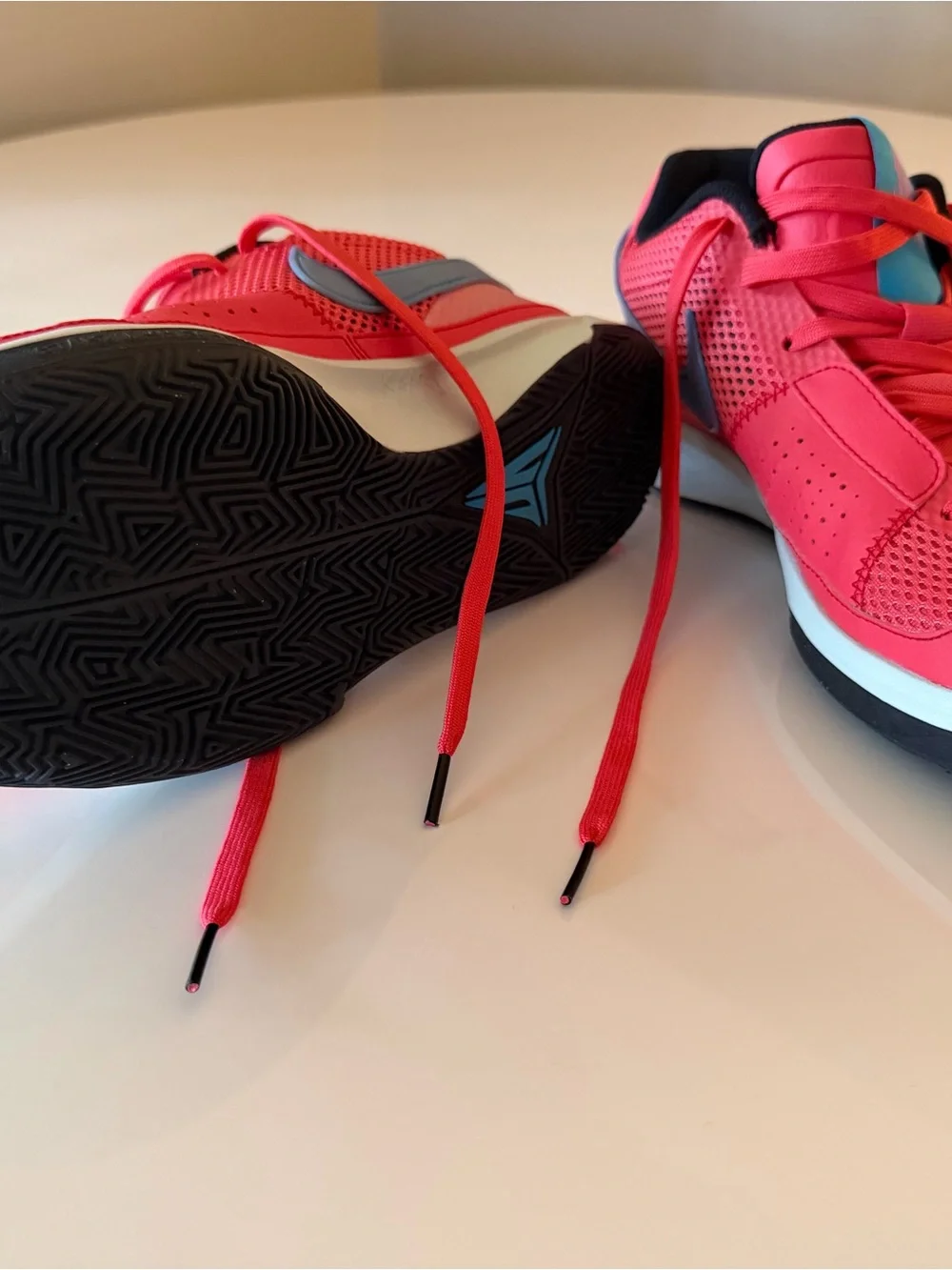Nike Ja 1 Kaari Men’s Athletic Sneakers in Bright Pink with Blue Accents